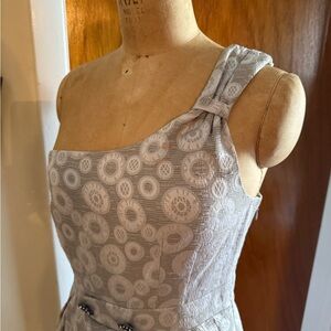 Moulinette Soeurs Silver Ruched One Shoulder Sundress